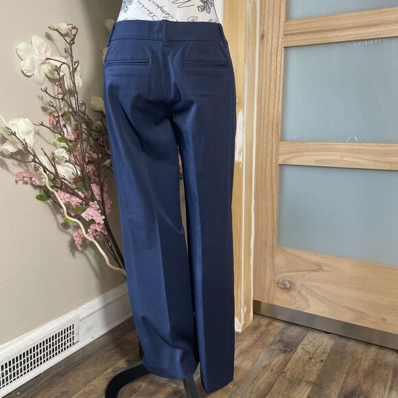 Talbots Pants Womens 4 Petite Blue Straight Leg Flat Front Trousers Slacks - Picture 5 of 9